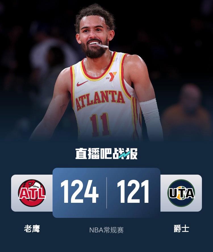 老鹰控卫特雷杨助力球队取得胜利 